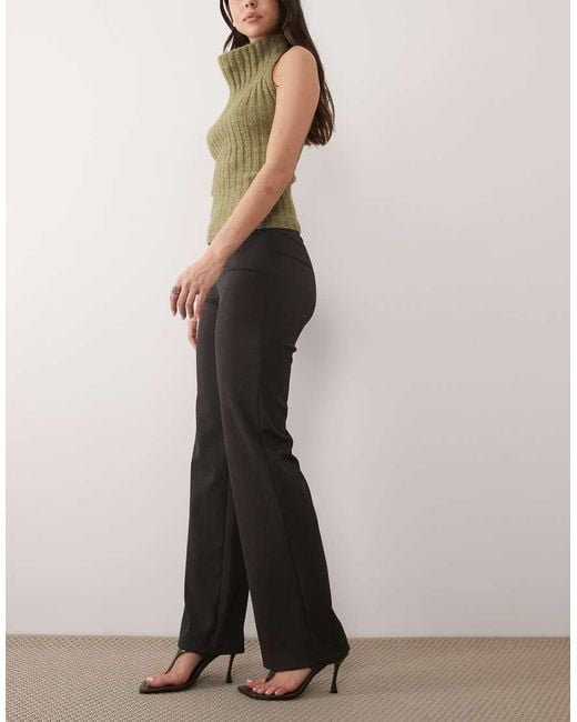 Mango Gray Klume Textured Straight Leg Trouser