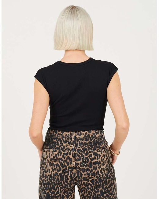 Brave Soul Black Short Sleeve Crew Neck Bodysuit
