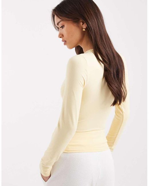 Miss Selfridge Natural Sculpted Long Sleeve T-shirt