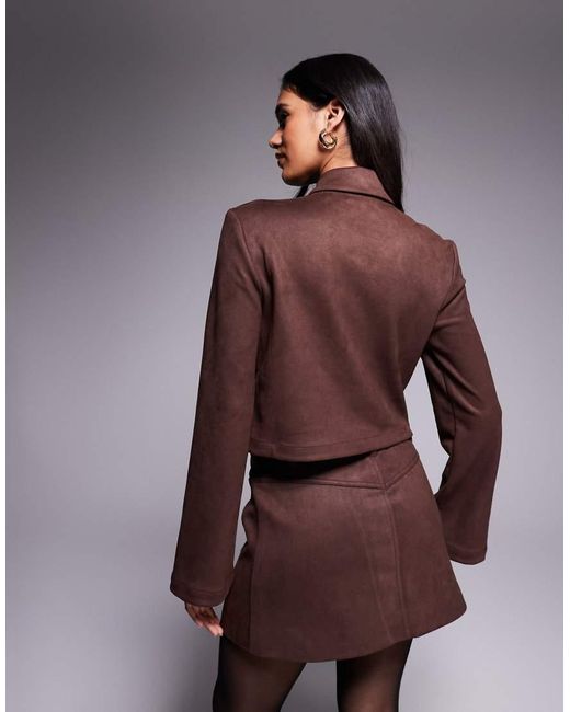 Bardot Brown Lorenzo Faux Suede Button Front Shacket Co-Ord