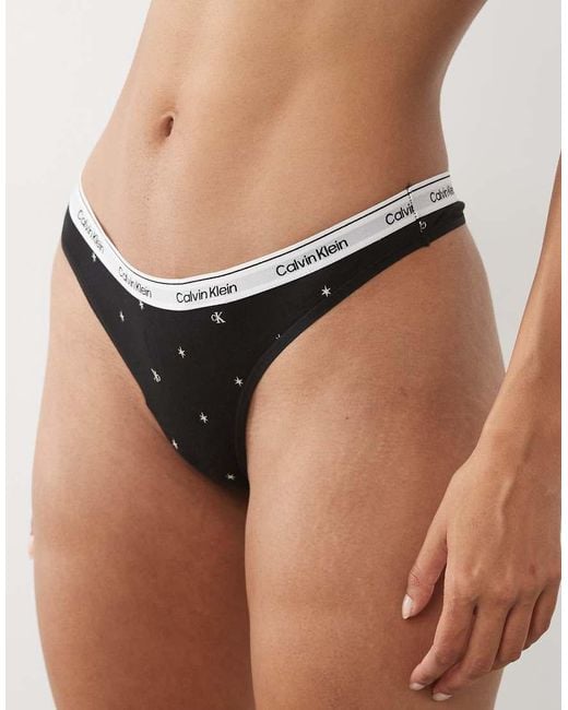 Calvin Klein Black Icon Logo Thong