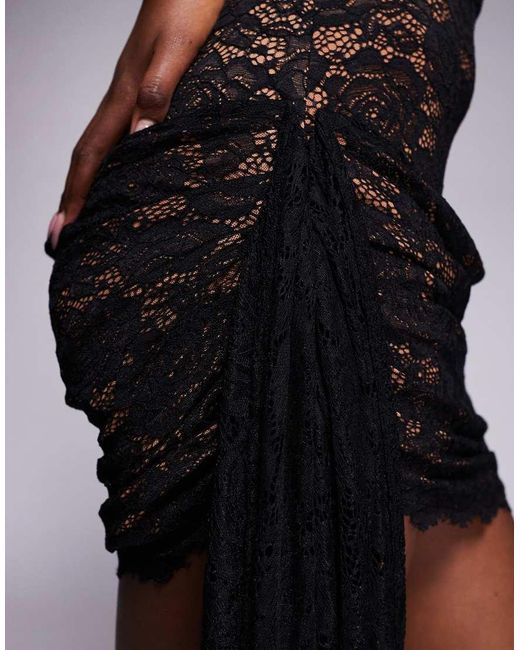 The Dolls House Brown Cindy Lace Square Neck Mini Dress