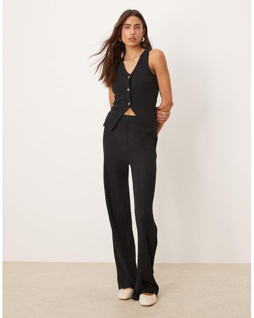 Chaleco De Traje Abotonado De Punto De (Parte De Un Conjunto) ASOS de color Black