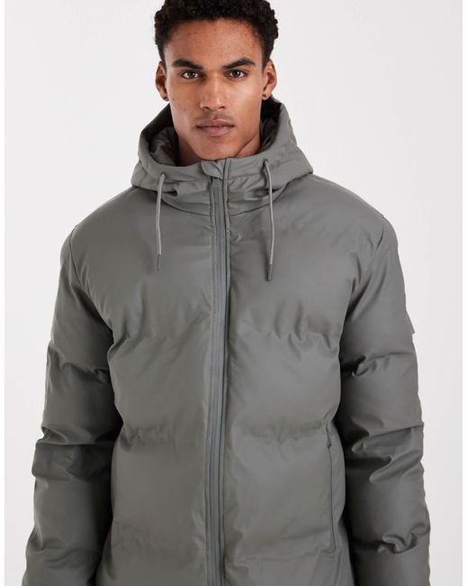 Only & Sons Gray Longline Puffer Jacket for men