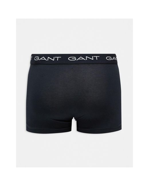 Gant Black 5 Pack Trunks With Logo Waistband for men