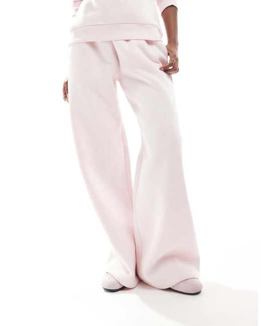 Miss Selfridge White Logo Puff Print Cuffed jogger Co Ord