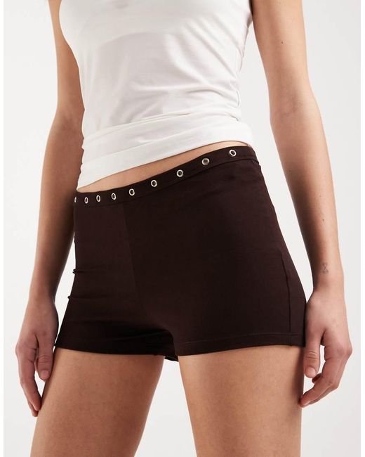 Motel White Kento Hot Pant With Eyelets