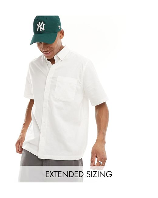 ASOS – kurzärmliges oxford-hemd in White für Herren