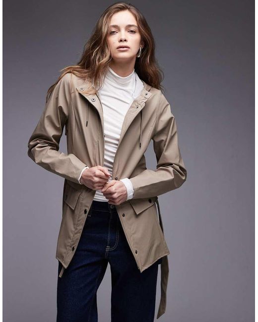 Chaqueta Corta Beis Impermeable Con Cinturón Curve 12100 De -Neutro Rains de color Blue