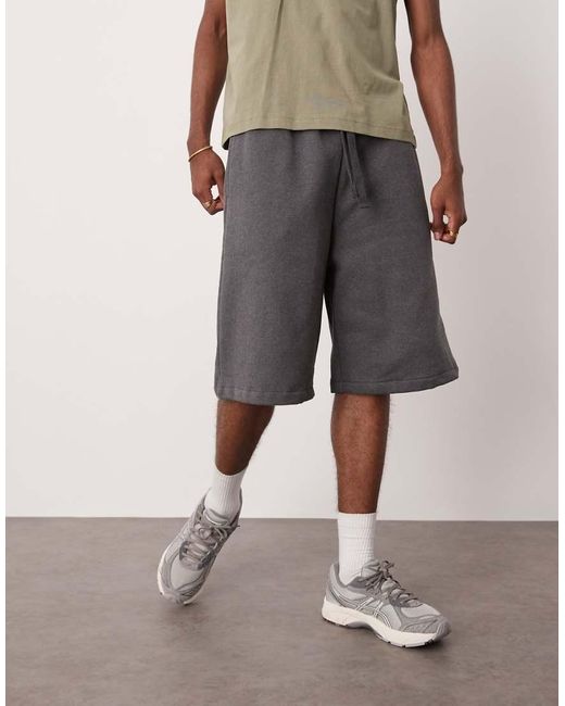 ASOS Gray Heavyweight Longer Length Shorts for men