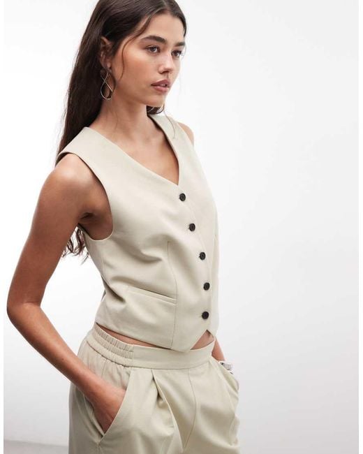 AllSaints Natural Aleida Tri Co-ord Tailored Waistcoat Top