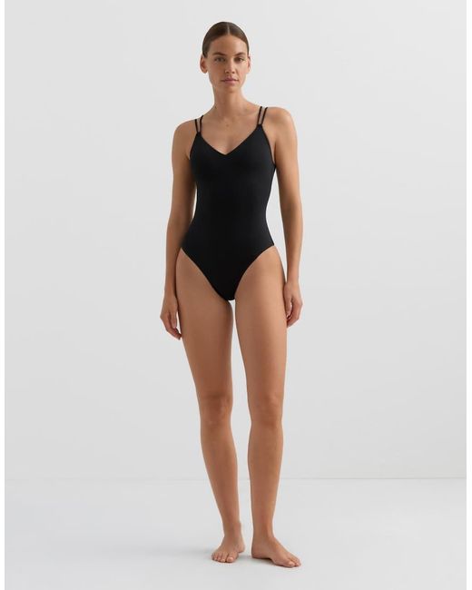 Oysho Blue Crossover Strap Swimsuit