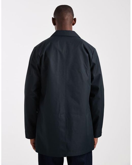 Gabardina Corta Abotonada Resistente Al Agua De Threadbare de hombre de color Blue