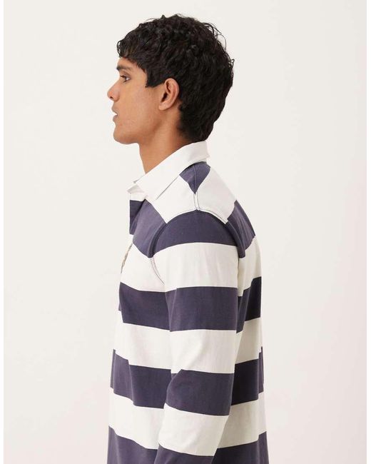 Polo Stile Rugby Classica Oversize A Righe E Bianche Con Logo Bear Heritage di Polo Ralph Lauren in Blue da Uomo