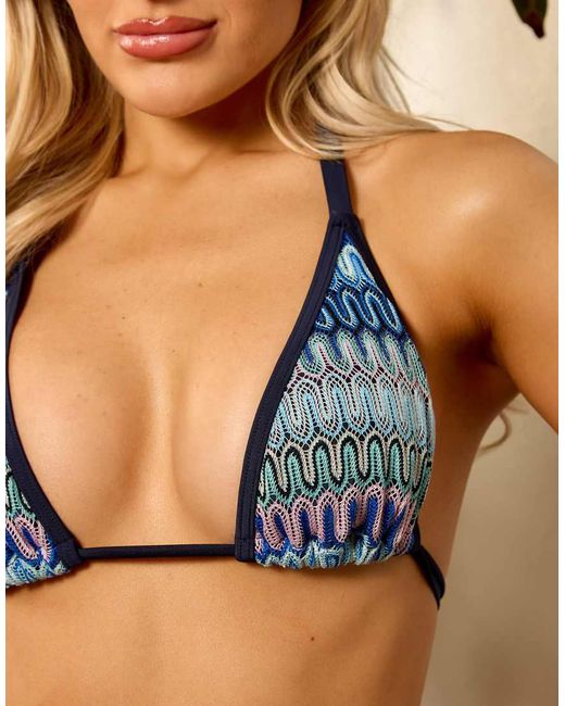 Wolf & Whistle Green X Isabella Whittingham Triangle Knit Bikini Top
