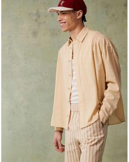 ASOS Green Volume Oversized Shirt With Concealed Buttons for men