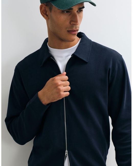 SELECTED Blue Zip Sweat Top for men