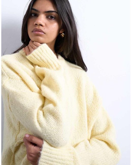 TOPSHOP Natural Knitted Wool Blend Fluffy Ultimate Jumper