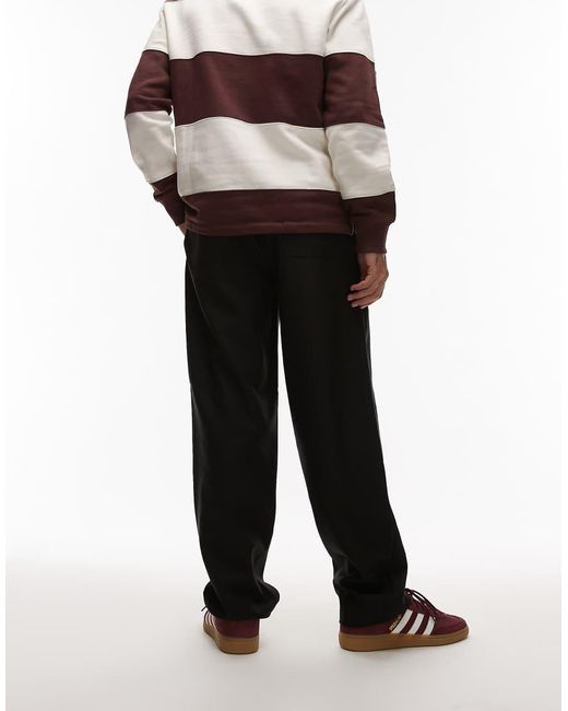ARKET Black Textured Relaxed Leg Drawstring Trousers for men