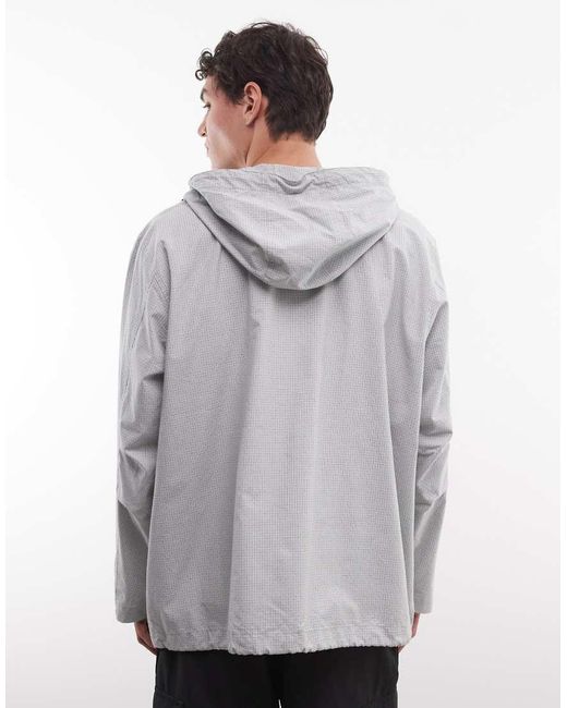 ASOS Gray Oversized Ripstop Windbreaker Jacket for men
