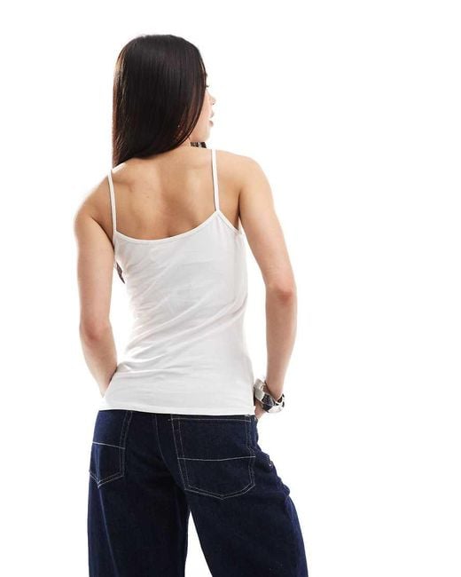 Monki White Strappy Tank Top