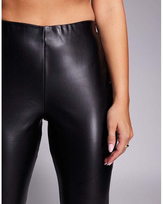 Brave Soul Blue Faux Leather Flared Trousers