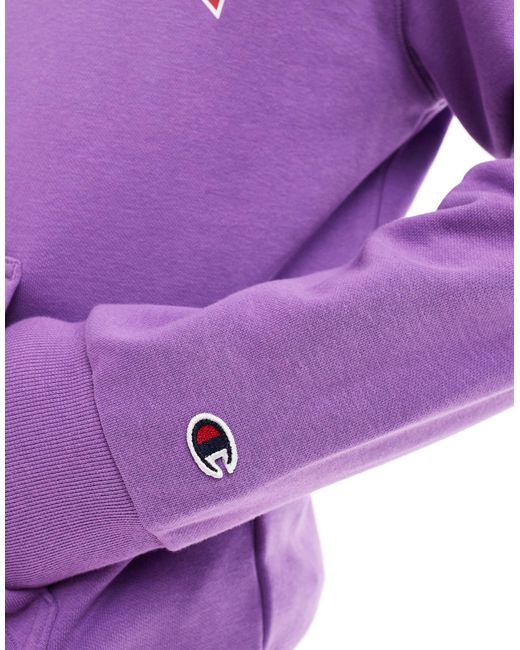 Rochester - felpa con cappuccio con logo stile college di Champion in Purple da Uomo