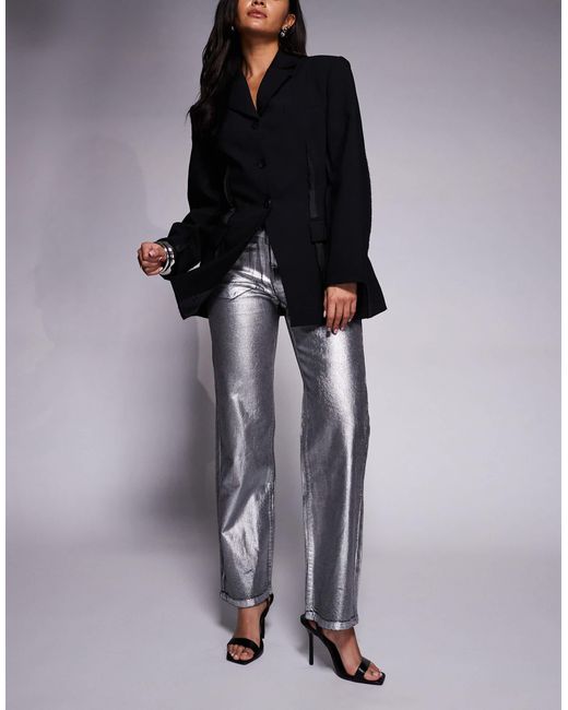 ASOS Metallic Comfort Stretch Straight Leg Jean