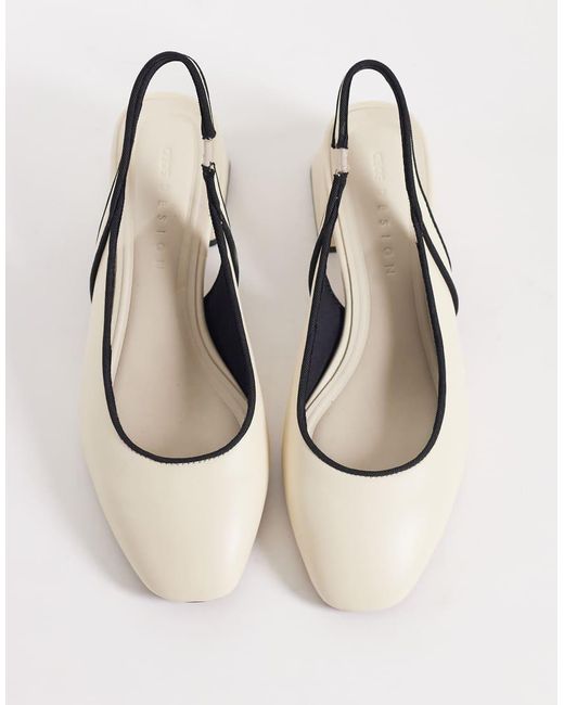 ASOS White Sugarplum Slingback Block Heel Shoes