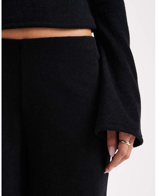 ASOS Blue Brushed Rib Knit Wide Leg Pants