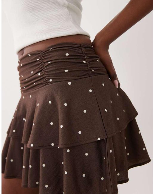 Gina Tricot Brown Mini Frill Skirt