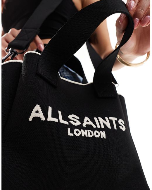 AllSaints Black Izzy Mini Tote Bag