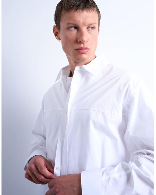 Topman White Oversized Fit Formal Shirt for men