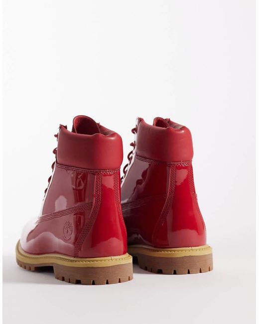 Timberland Red 6-Inch Lace-Up Waterproof Boot