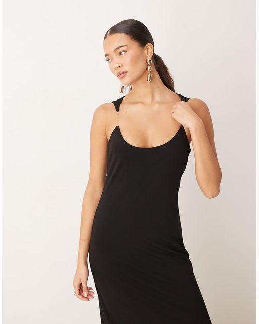 Mango White Capsule Round Neck Sleeveless Maxi Dress