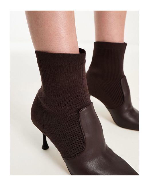 ALDO White Gabi Knitted Heeled Ankle Boots