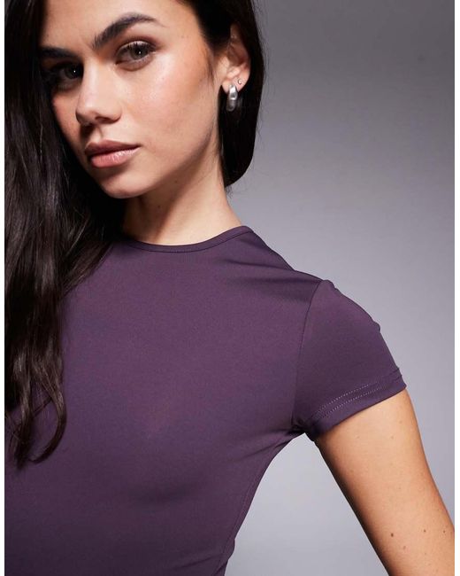 Edikted Purple Becca Boat Neck Top