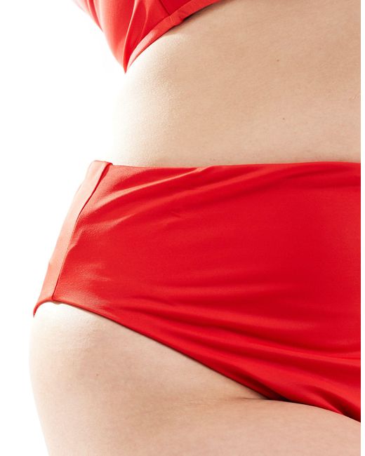 Asos design curve - maya - slip bikini a vita alta di ASOS in Red