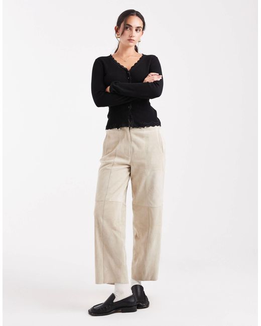 Gilet avec bords en dentelle - noir Miss Selfridge en coloris Black