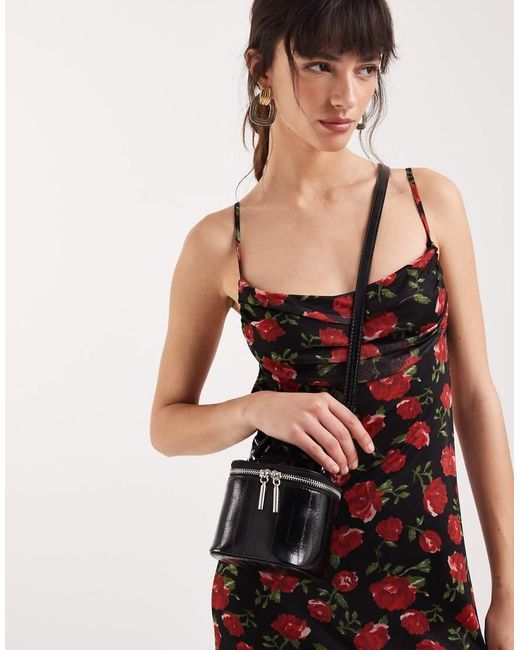 ASOS Black Structured Vanity Cross Body Bag With Adjustable Strap