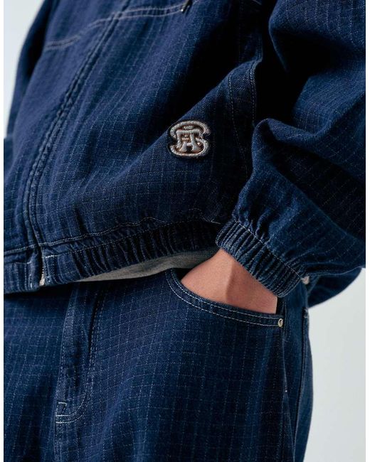 ASOS Blue Oversized Denim Hoodie for men