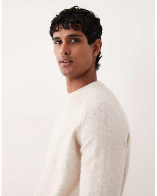 SELECTED White Boxy Alpaca Blend Sweater for men