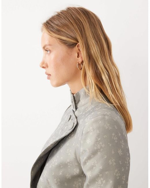 Mango Natural Funnel Neck Statement Jacket