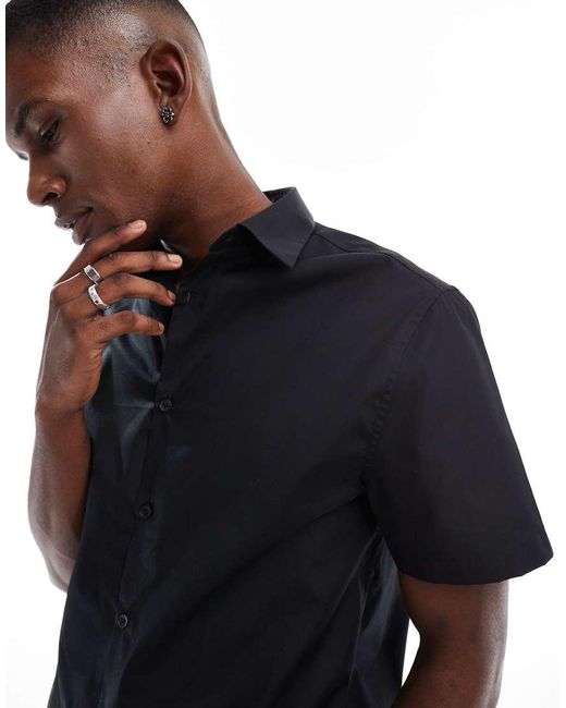 Camicia Regular di ASOS in Black da Uomo