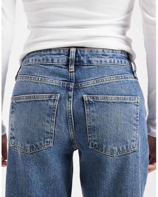ASOS Blue Asos Design Petite Comfort Stretch Straight Leg Jean