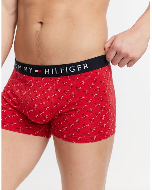 Boxer Imprime Sur L Ensemble Tommy Hilfiger Pour Homme En Coloris Rouge Lyst