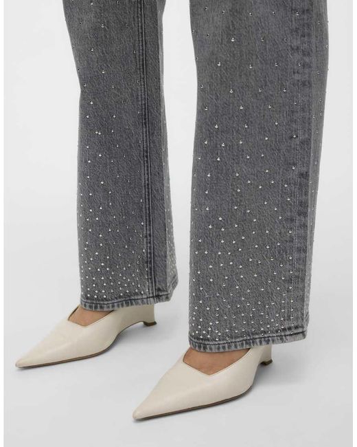 Vero Moda White Wide-Fit Jeans