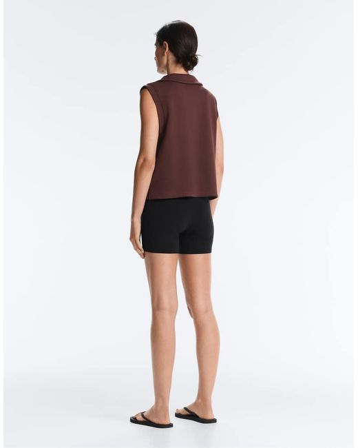 Oysho Purple Cotton Piqué Sleeveless Vest