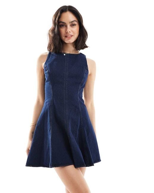 Stradivarius Blue Denim Mini Dress