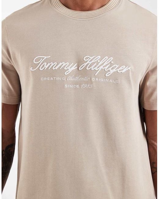 Tommy Hilfiger White Nautical Tipped Collar T-shirt for men